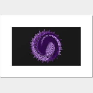 Purple Swirled Mandala Posters and Art